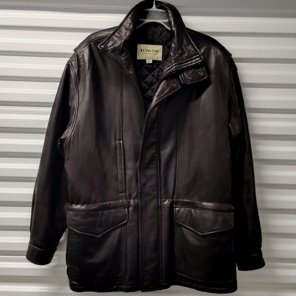 LONDON FOG LEATHER TOWNE MEN'S XL INSULATED 3/4 LENGTH, DEEP